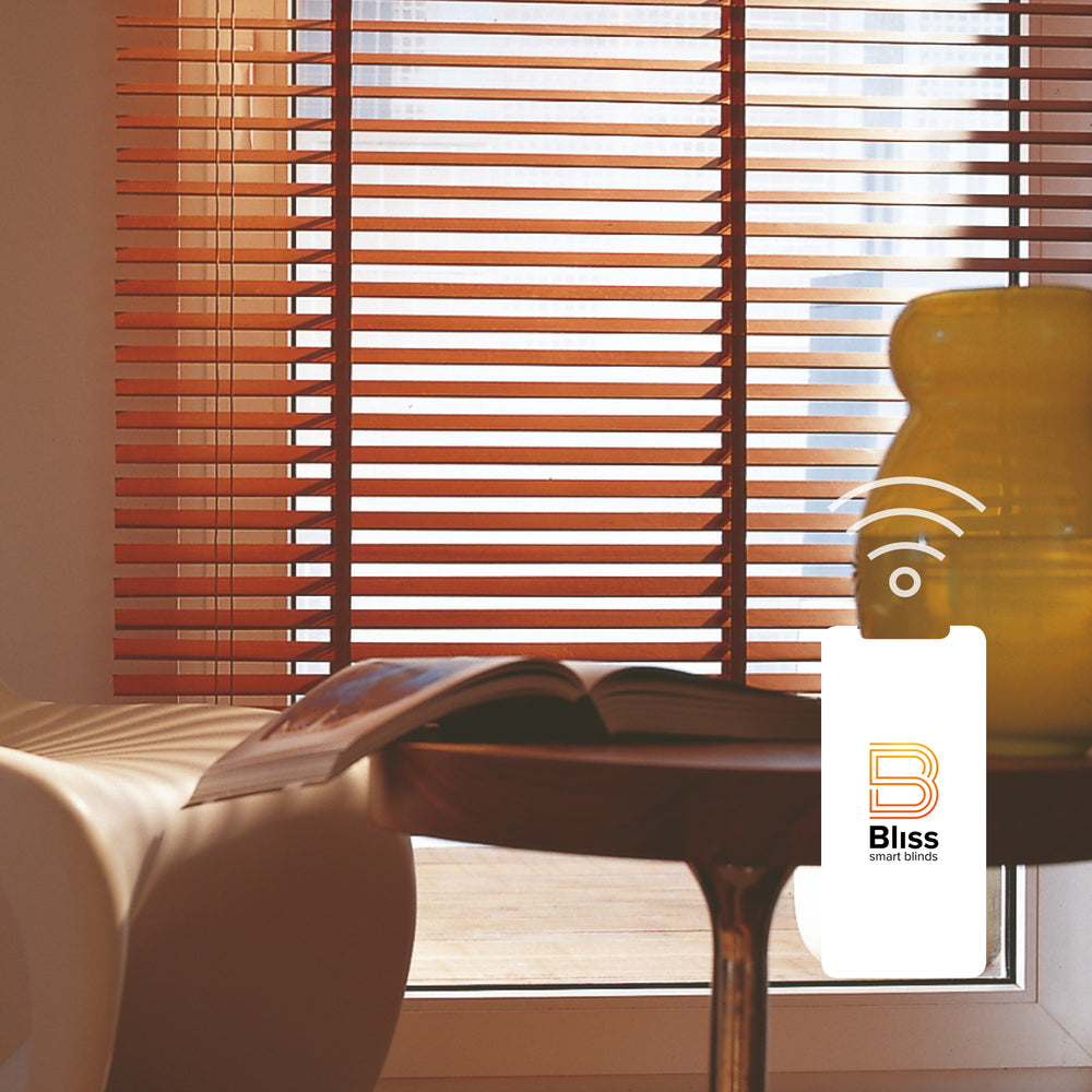 Houten jaloezie elektrisch