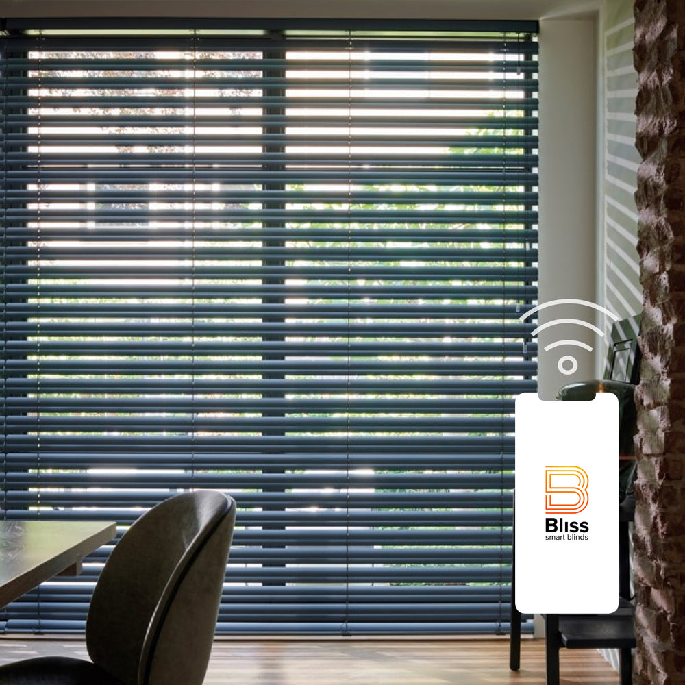 Elektrische zwarte jaloezie